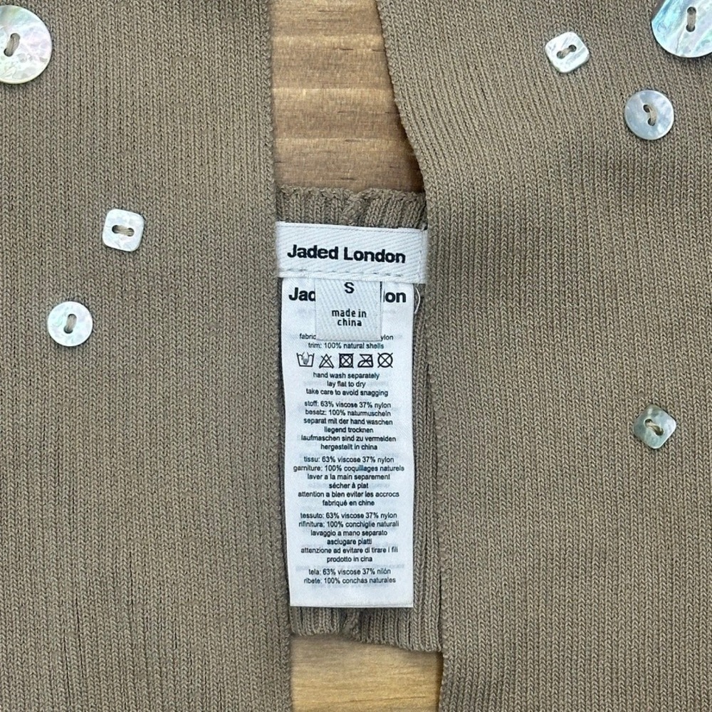 Jaded London Shell Button Knit Halter Top Brown Size‎ S NWOT - Picture 3 of 12